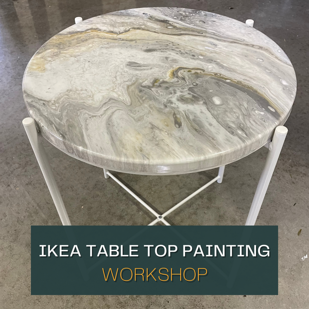 MARBLE MAKEOVER  ON AN IKEA SIDE TABLE : FLIP CUP AND CASTING RESIN